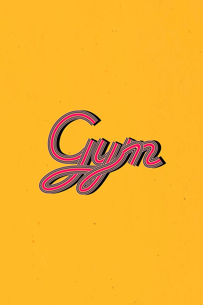 Hand drawn gym text concentric font typography retro