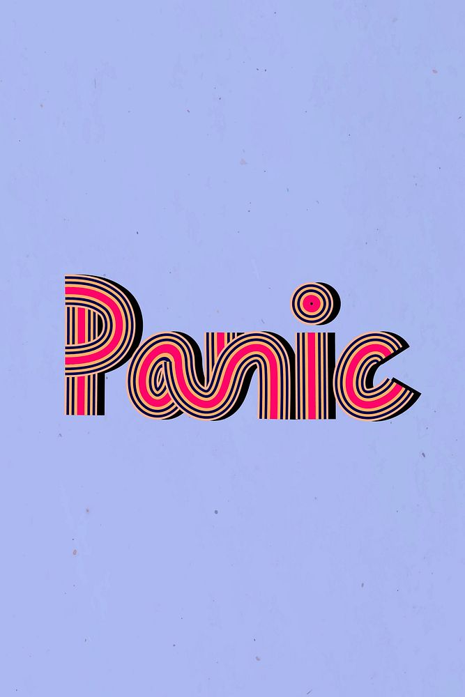 Retro panic doodle text typography