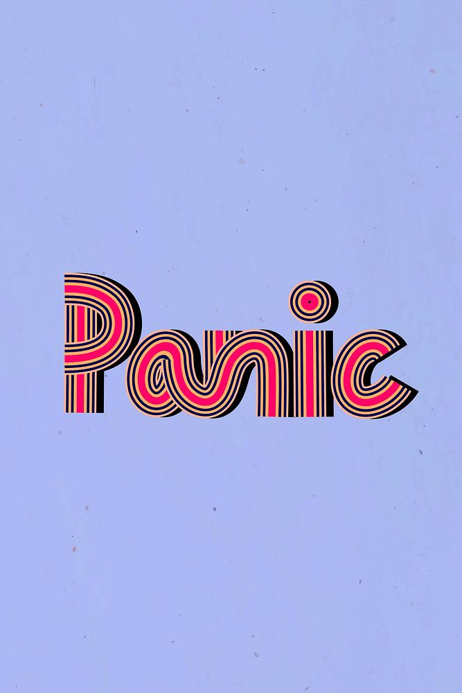 Health word panic vector concentric font typography