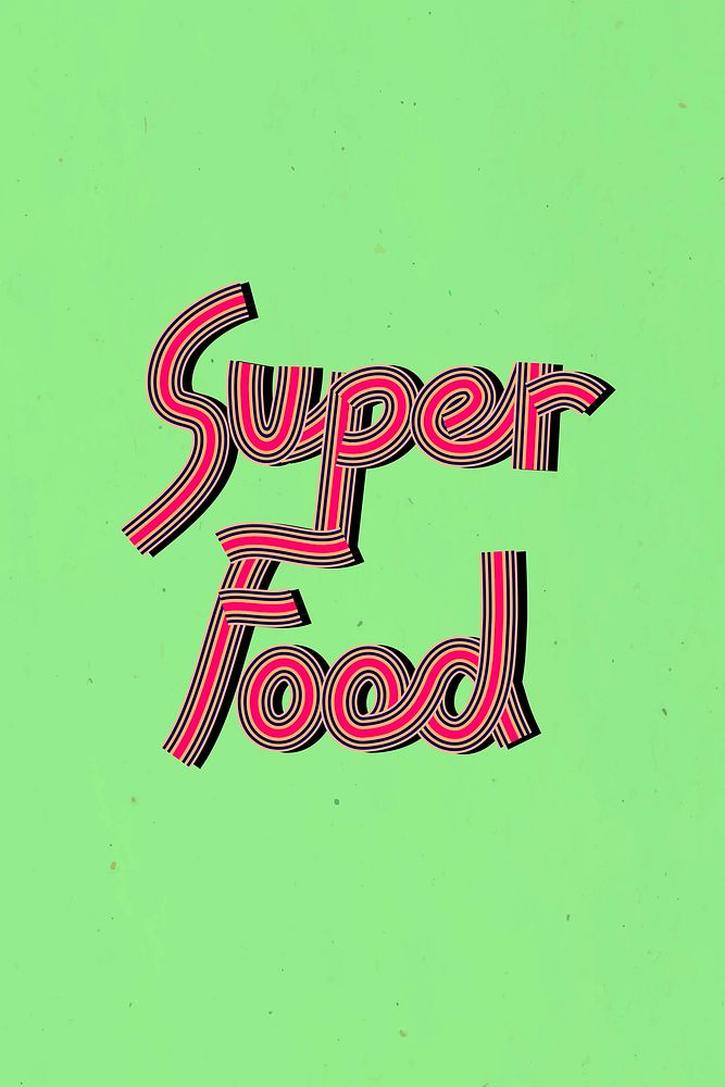 Super food text psd retro lettering concentric effect doodle font typography