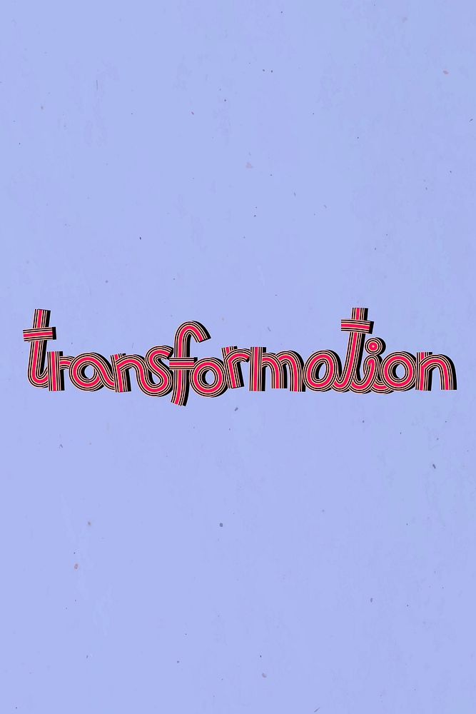 Transformation text health word concentric font typography hand drawn