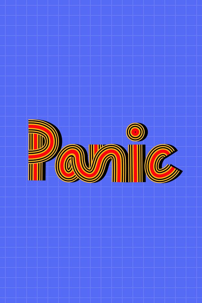 Health word panic concentric font typography