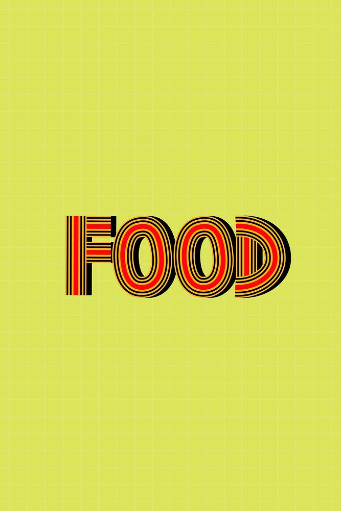 Retro food concentric font calligraphy hand drawn