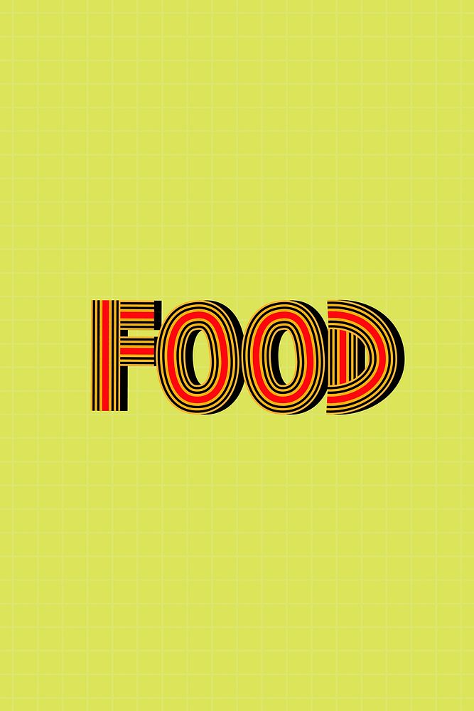 Food text vector lettering retro style line font calligraphy