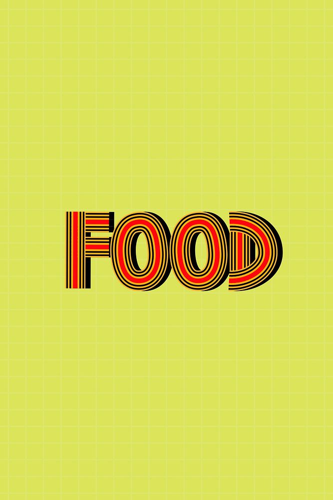 Food psd line font retro typography lettering hand drawn