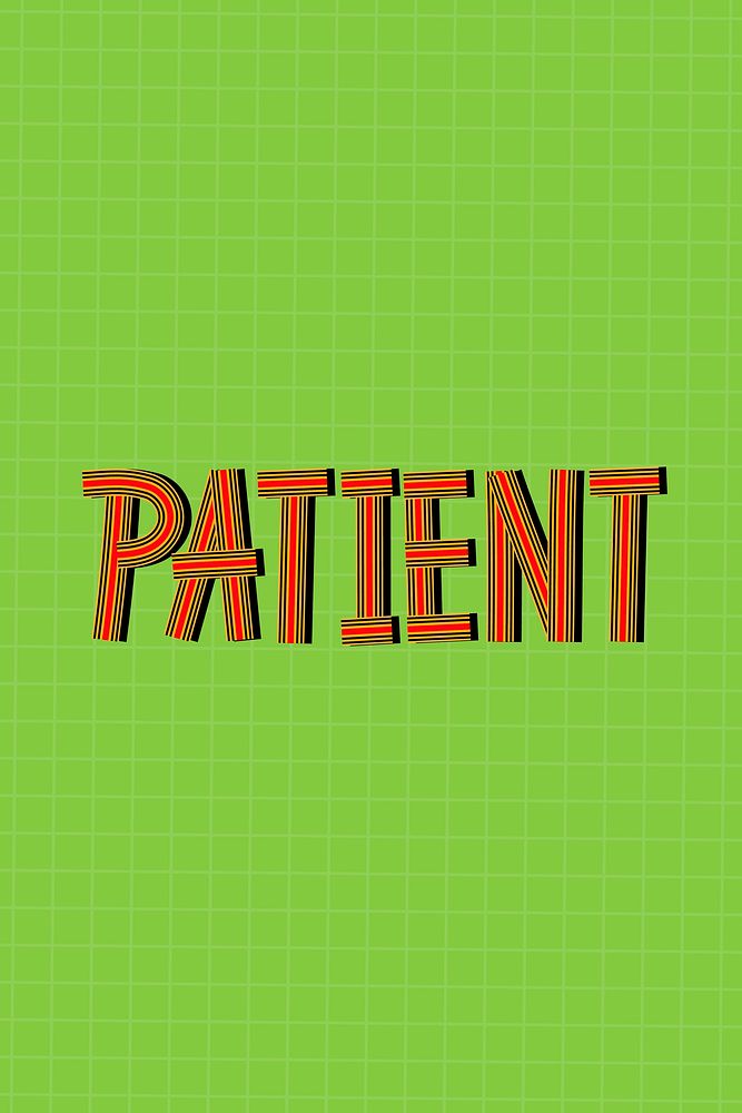Retro patient lettering concentric effect font typography