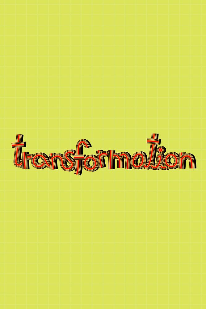 Transformation vector line font retro calligraphy lettering hand drawn