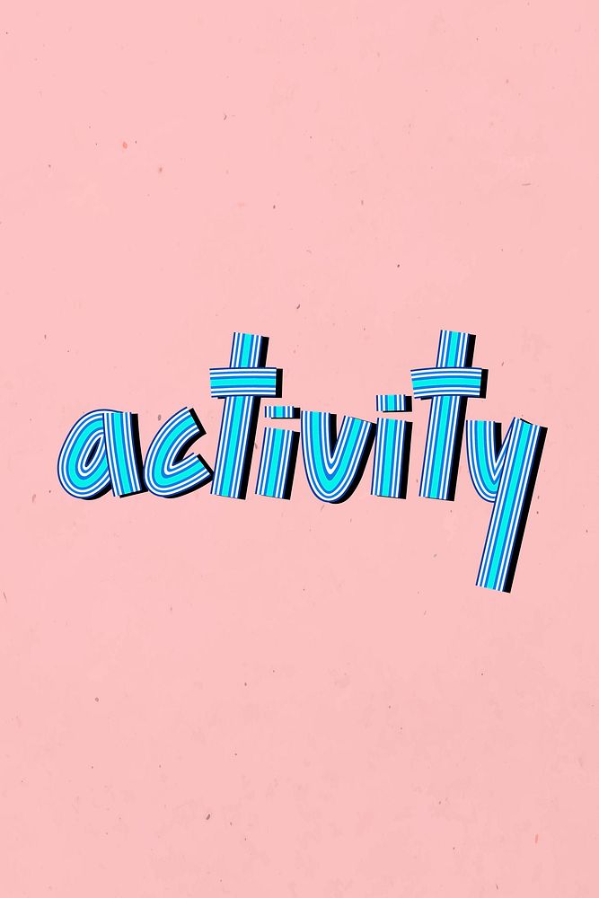 Retro activity word vector lettering line font typography
