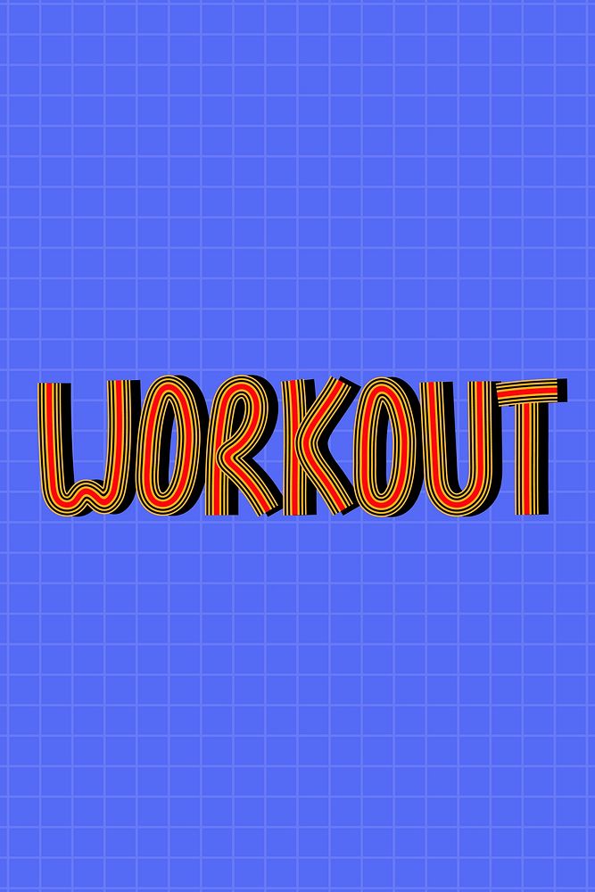 Retro workout doodle lettering typography