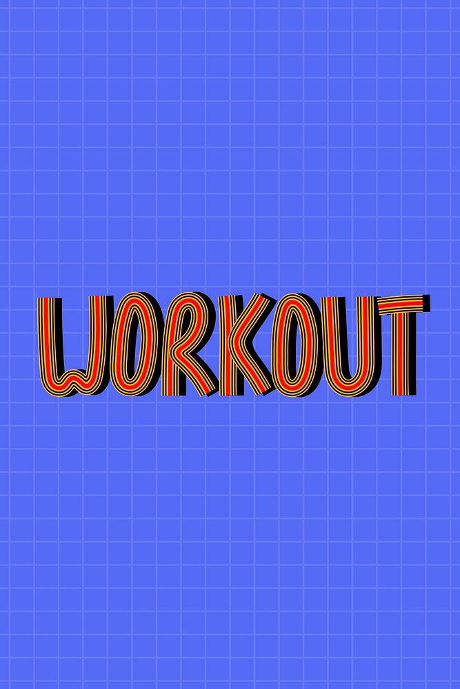 Retro workout psd concentric font calligraphy hand drawn