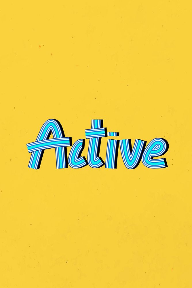 Retro active word concentric font typography