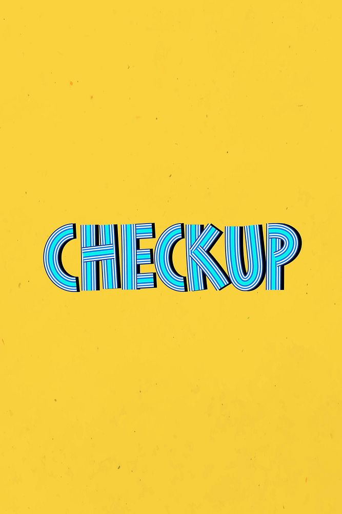 Retro checkup word concentric font typography