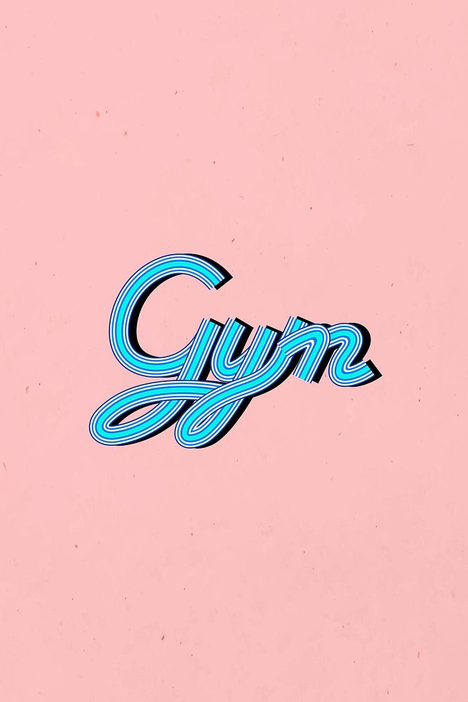 Hand drawn gym vector text concentric font typography retro