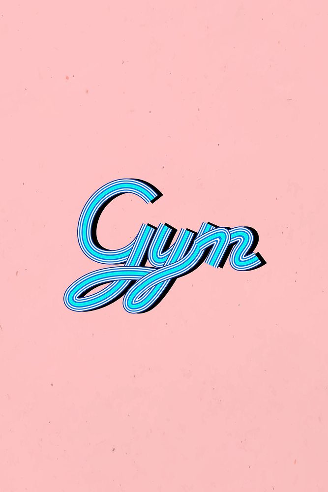 Health word gym psd line font retro typography handwritten