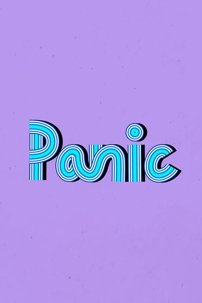 Panic word psd lettering retro style line font calligraphy