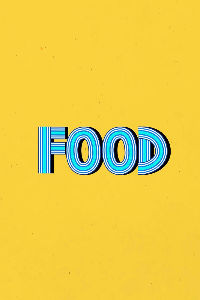 Retro food word vector lettering line font typography