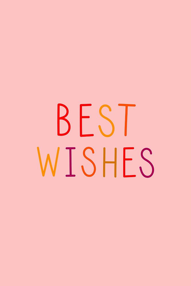 Best wishes word colorful typography