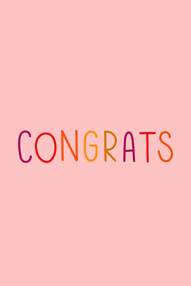 Congrats colorful word graphic illustration