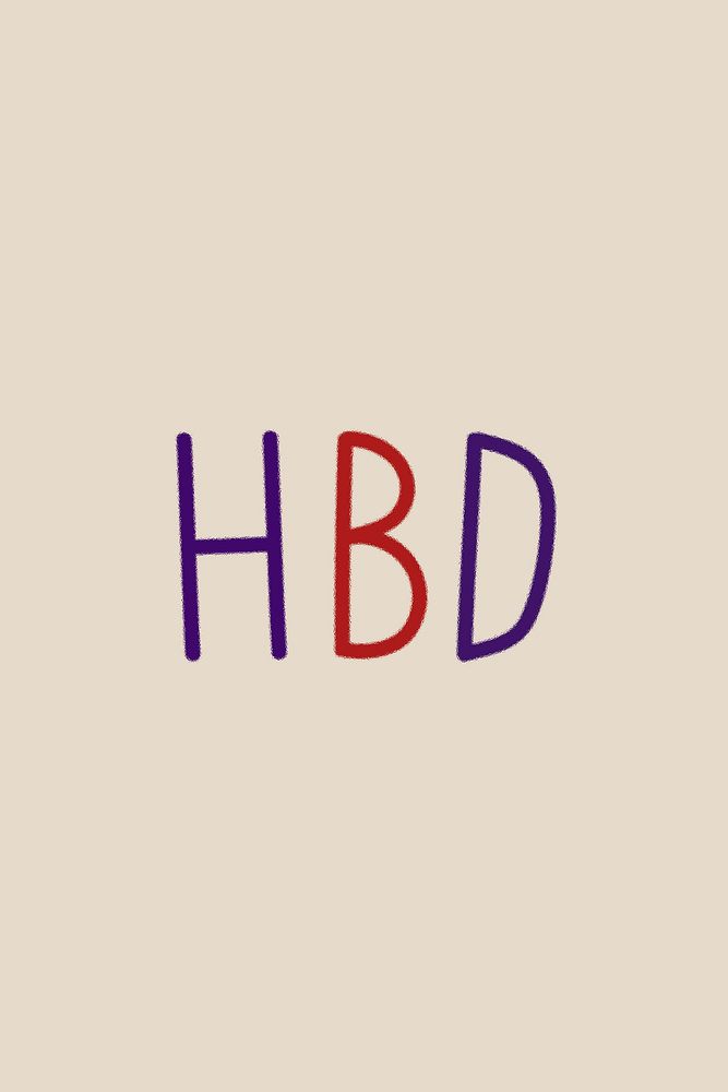 HBD colorful clipart word design