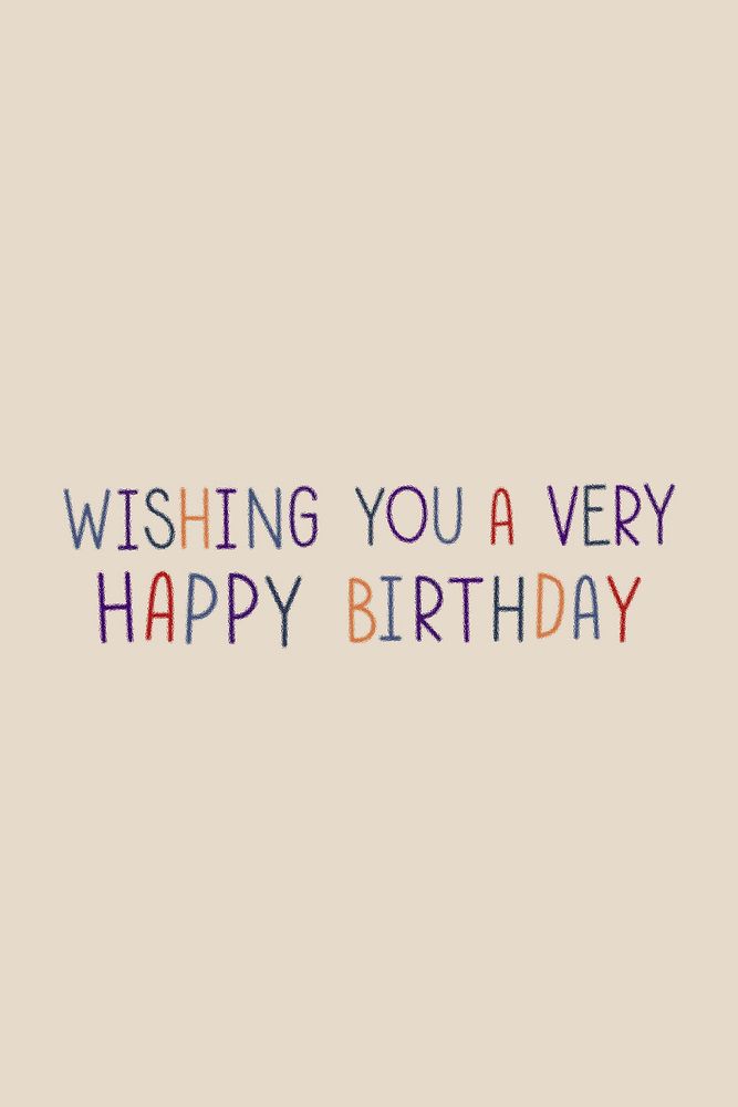 Wishing you a very happy birthday colorful typography 