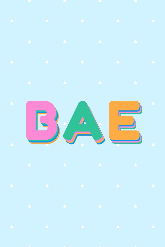 Bae word cute typography font 