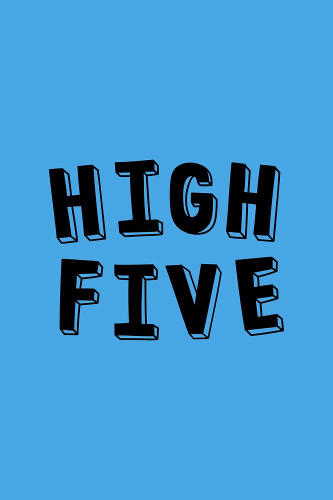 High five psd word lettering typography
