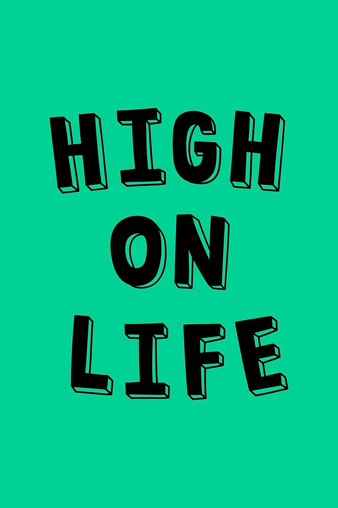 High on life psd word font typography