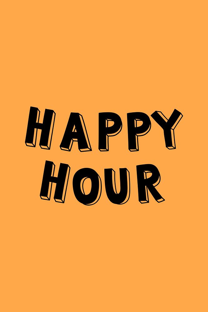 Happy hour psd word lettering typography