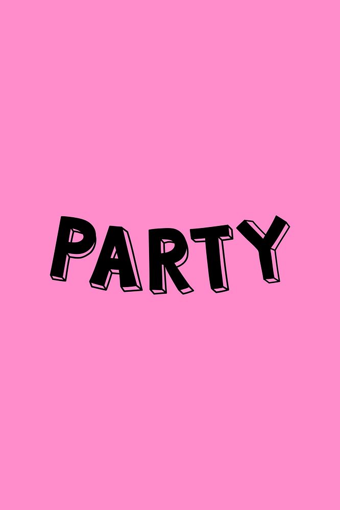 Party psd word lettering typography