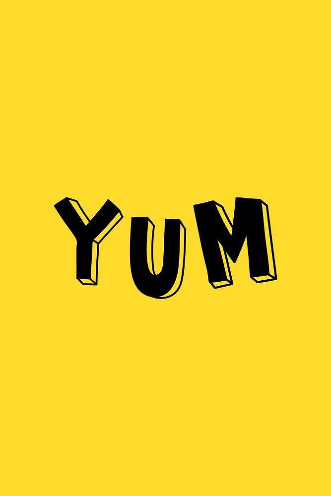 Yum vector calligraphy boldface word | Free Vector - rawpixel