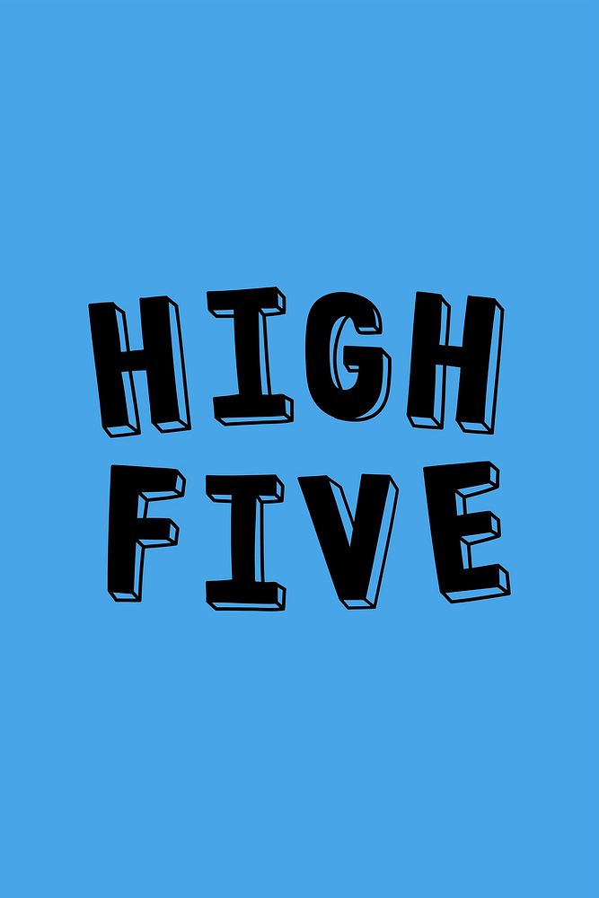 High five vector word lettering typography