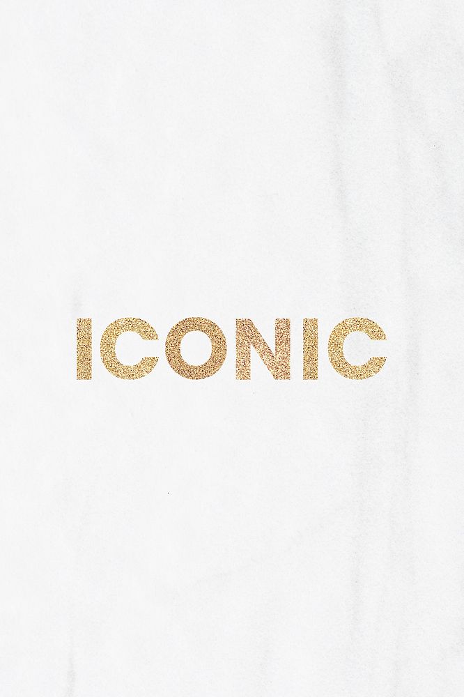 Glittery iconic typography on a white marble social template background
