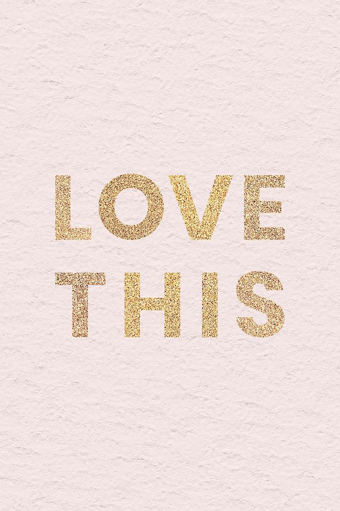 Glittery love this typography on a pink social template background