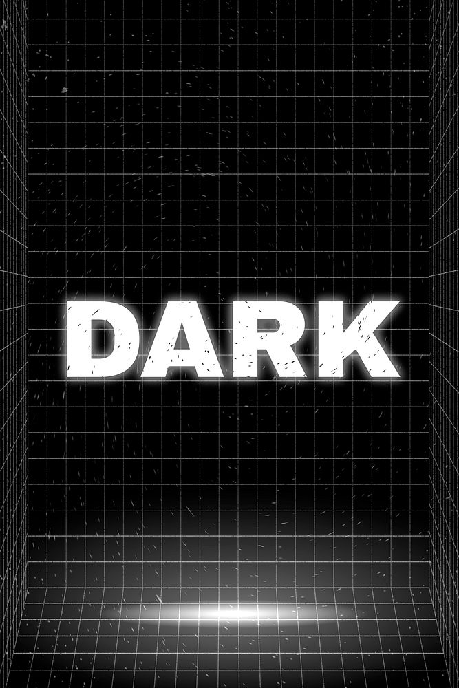 DARK glowing typography design on black