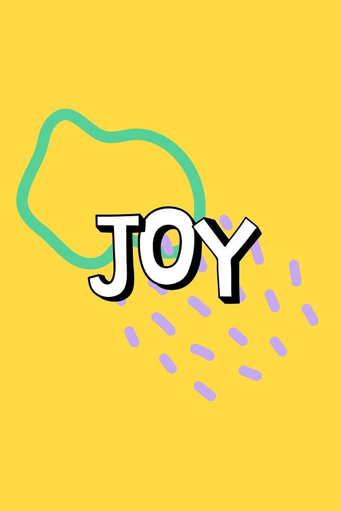 Joy vector text comic font typography 