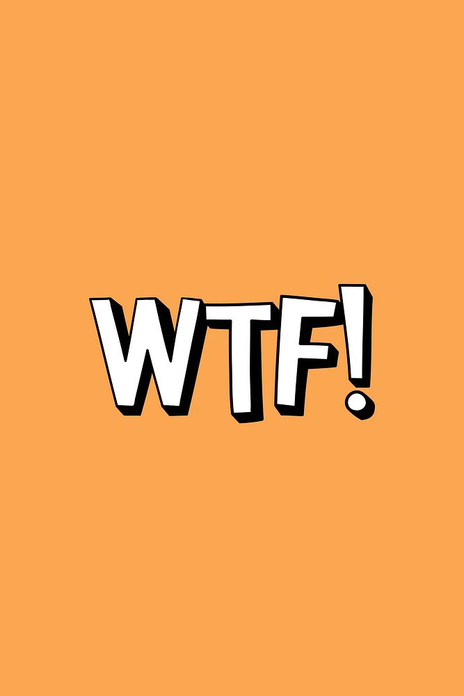 Wtf! vector word bold font typography 