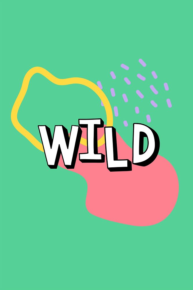 Wild vector text comic font typography 