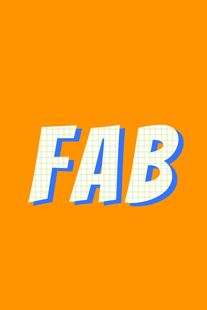 Fab colorful funky typography vector