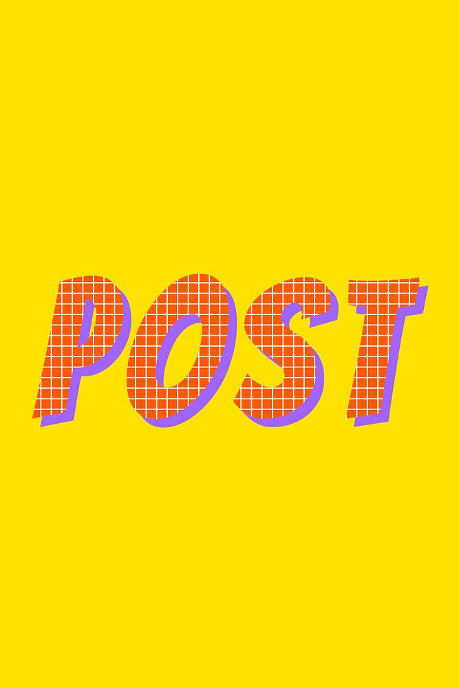 Post colorful funky typography vector