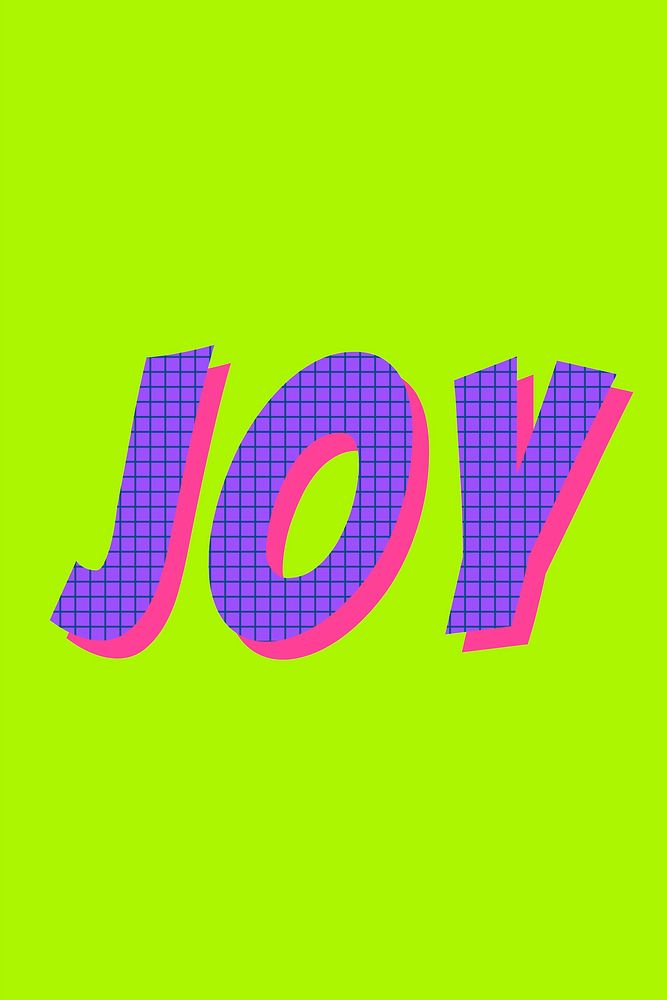 Joy colorful funky typography vector