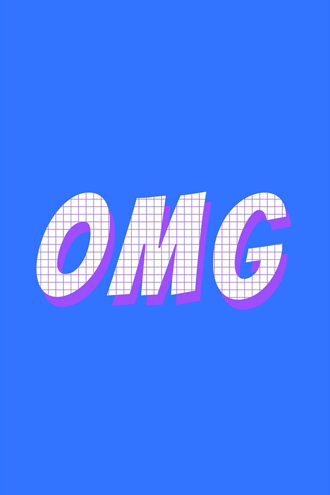 Omg colorful funky typography vector