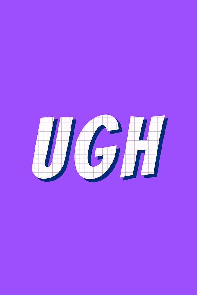 Ugh colorful funky typography vector