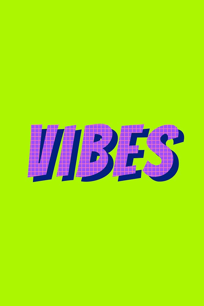Vibes colorful funky typography vector