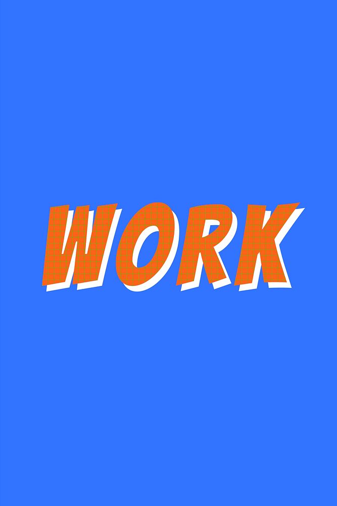 Work colorful funky typography vector
