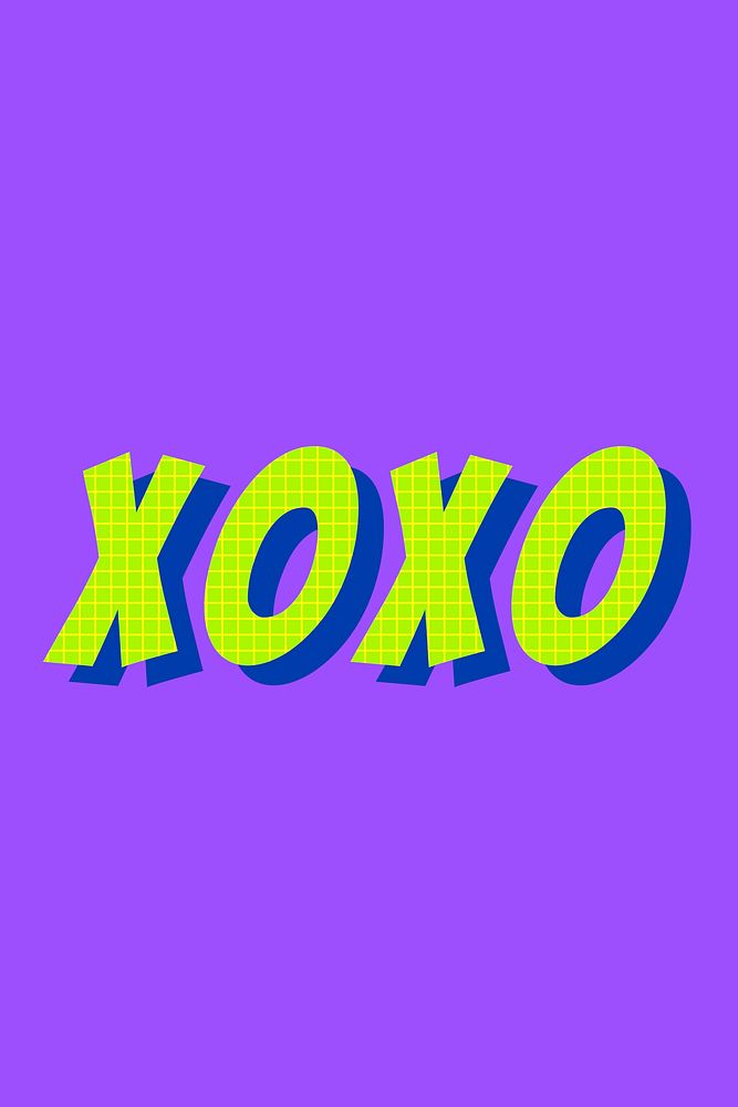 Xoxo chat word typography vector