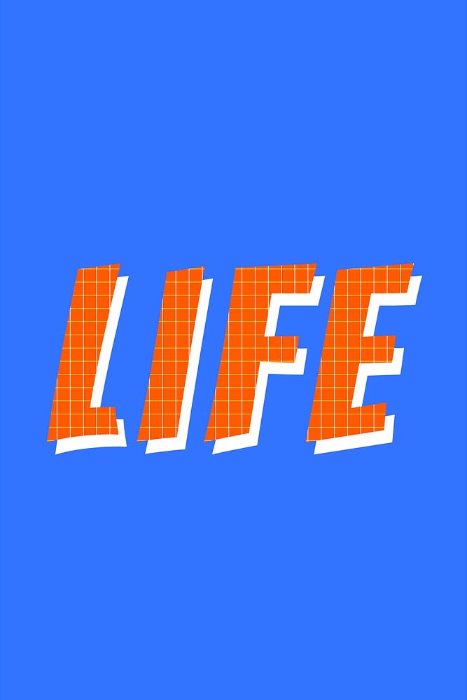 Life colorful funky typography vector