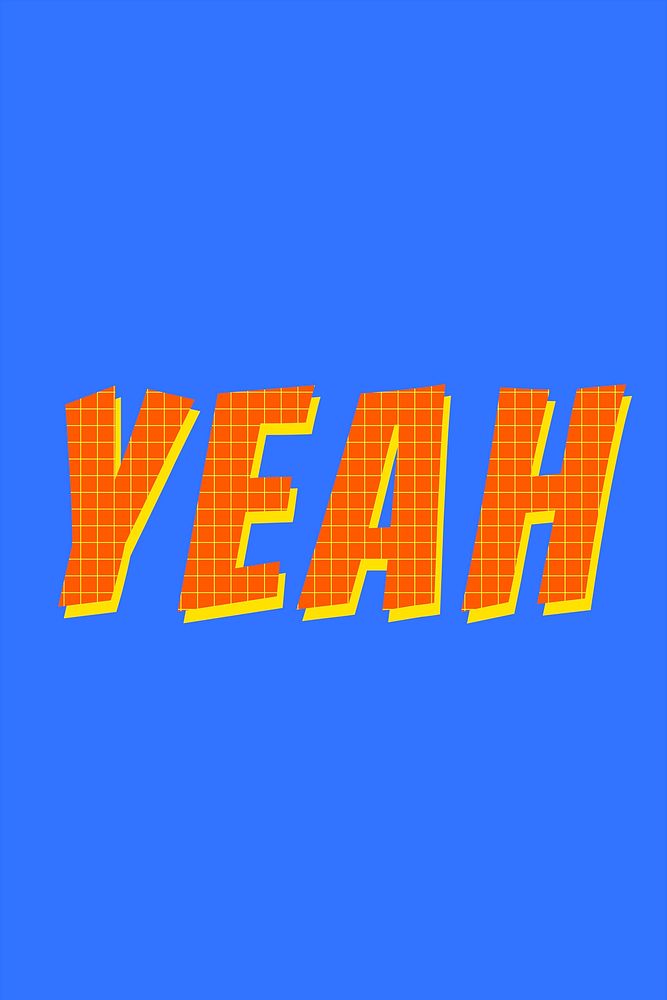 Yeah colorful funky typography vector