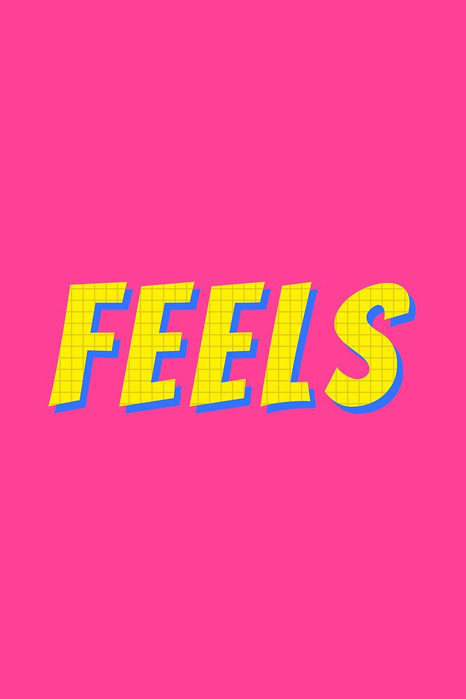 Feels colorful funky typography vector