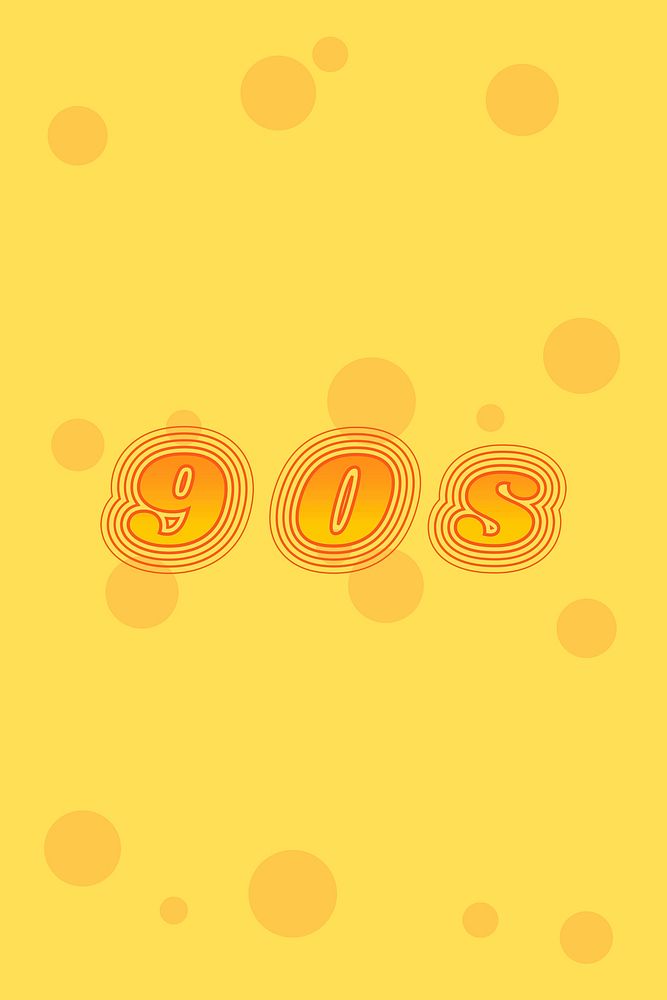 Colorful 90s funky psd typography