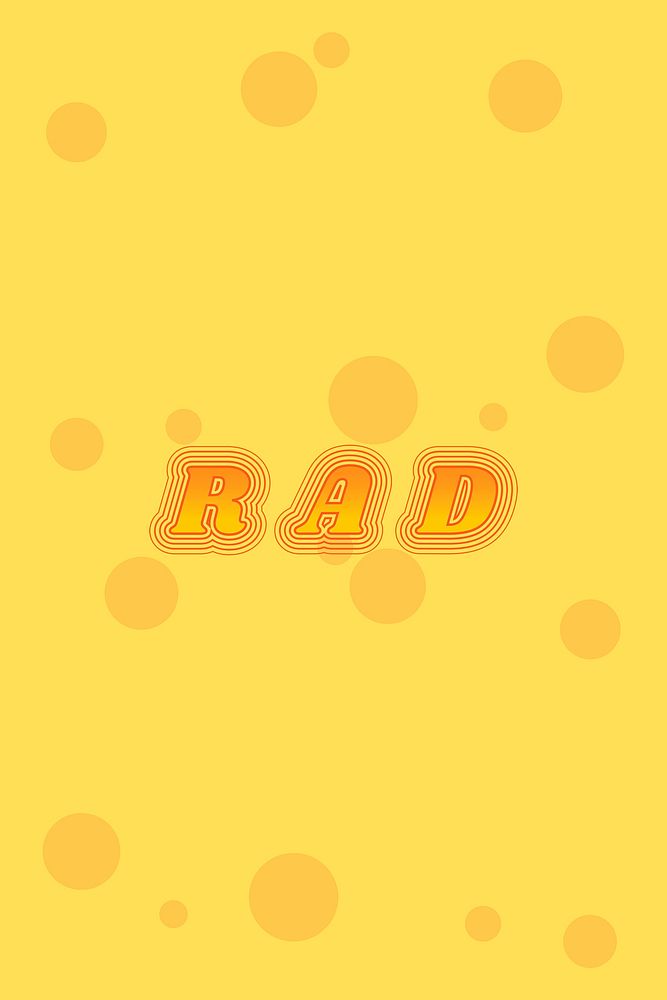 Colorful rad funky psd typography